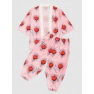 Heart Print Kimono Cardigan Sh...