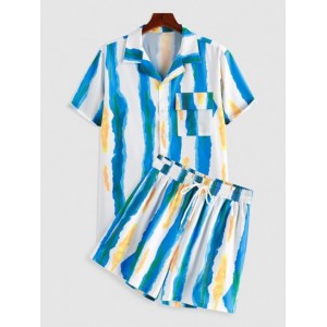 Tie Dye Stripe Shirt And Shorts Set...