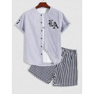 Striped Letter Baseball Shirt ...