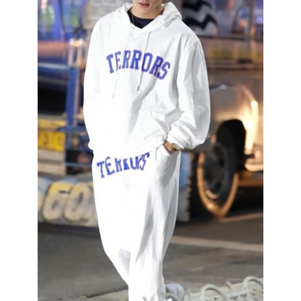 Letters TERRORS Print Hoodie And Sports ...