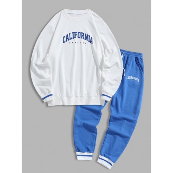 Letter CALIFORNIA Printed Pullover Sweat...