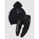 ROSE FOR YOU Fleece Hoodie Wit...