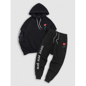 ROSE FOR YOU Fleece Hoodie With Sweatpan...