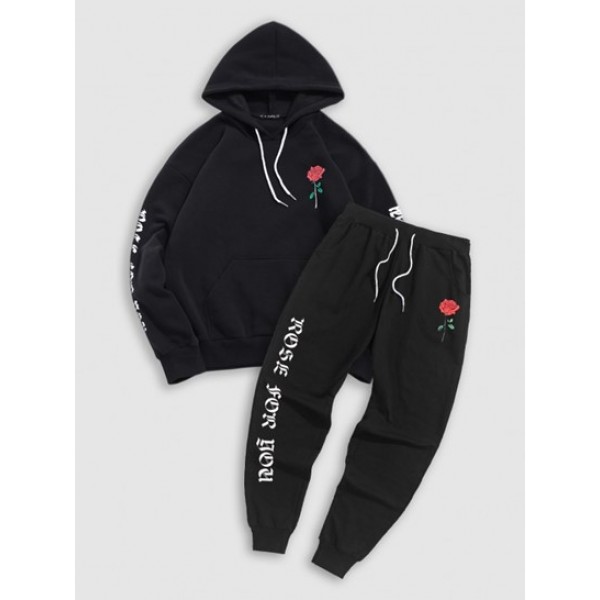 ROSE FOR YOU Fleece Hoodie With Sweatpan...