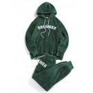 Letter Pattern Fluffy Hoodie A...