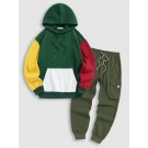 Colorblock Fluffy Fleece-lined...
