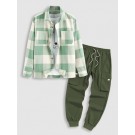 Plaid Pattern Double Pockets W...