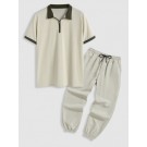 Color Spliced Quarter Zip Desi...
