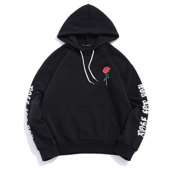 ROSE FOR YOU Fleece Hoodie With Sweatpants Two Piece Set Outfit