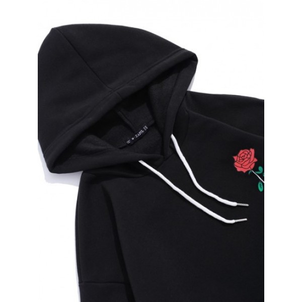 ROSE FOR YOU Fleece Hoodie With Sweatpants Two Piece Set Outfit